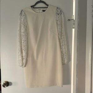 Elegant White Lace Sleeve Dress